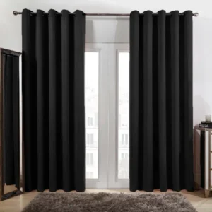 OHS Eyelet Blackout Curtains Black