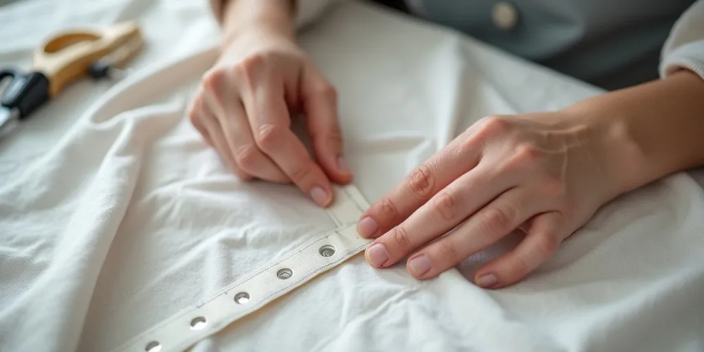 How do you attach eyelet tape to curtain fabric for a professional finish?