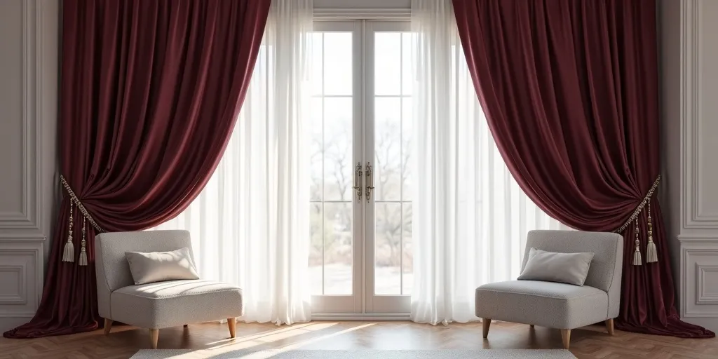 How can curtains be layered for a more dynamic look?