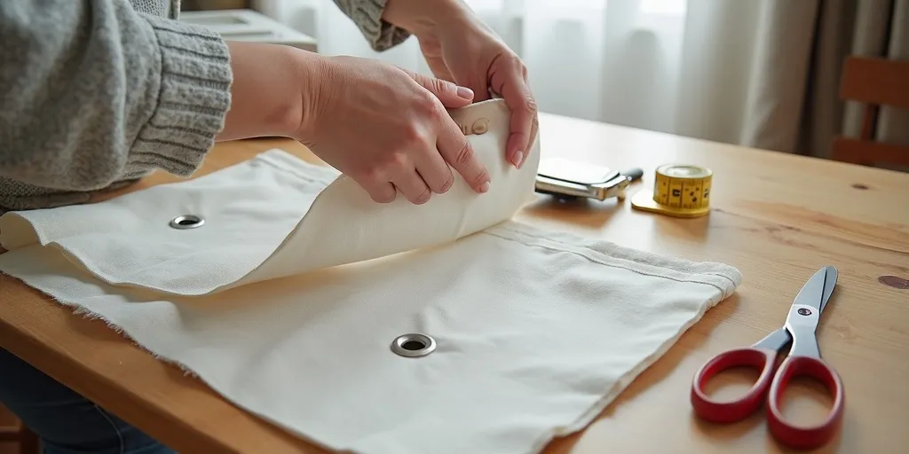 What steps are involved in converting curtains to eyelet curtains?