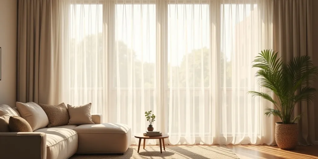 Why is voile a popular choice for sheer curtains?
