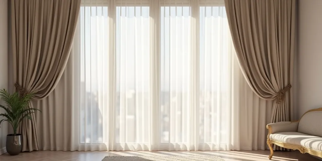 How can hardware enhance the overall look of sheer curtains?