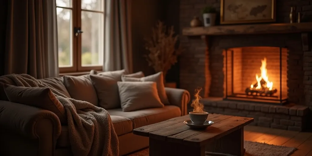 How can blackout curtains help create a cozy atmosphere?