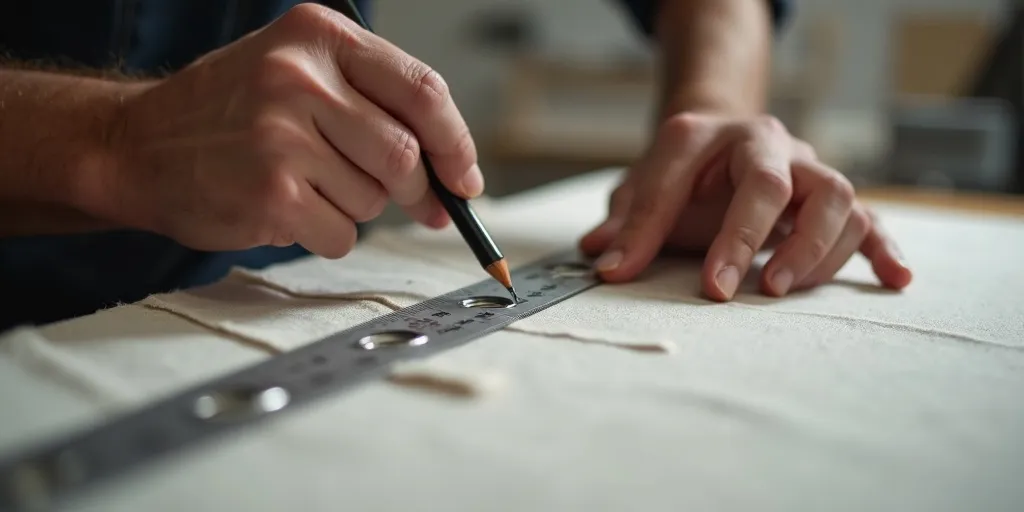 How do you ensure the metal rings of the eyelets are evenly spaced on the track?