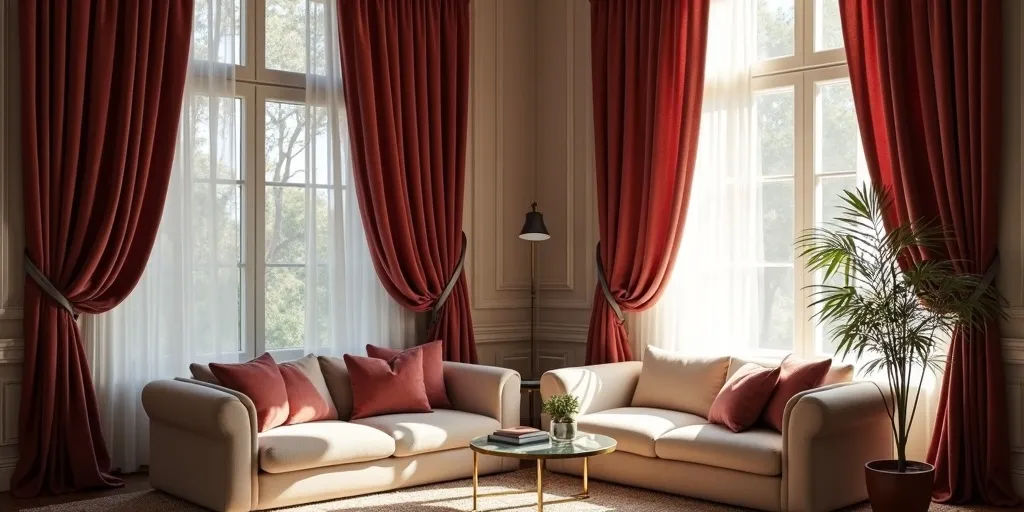 What role does fabric choice play in styling living room curtains?