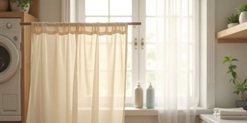How can you prevent damage to sheer curtains while drying them?