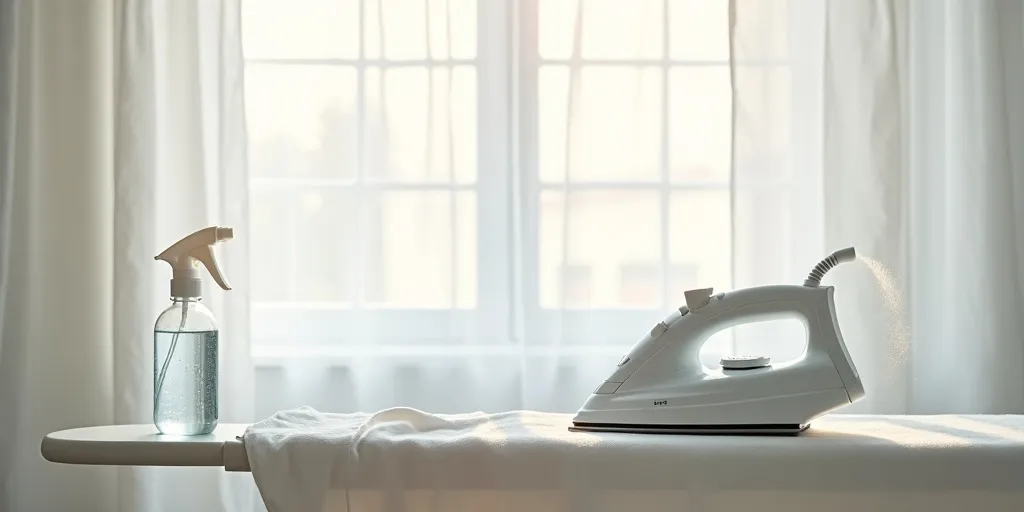 What precautions should be taken when ironing sheer curtains?