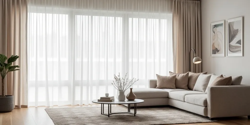 How can curtains contribute to creating a cohesive and stylish living room design?