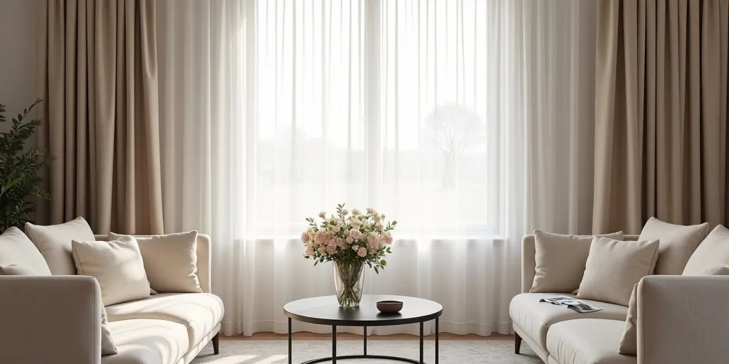 What considerations should be made to ensure curtains match the style and mood of a living room?
