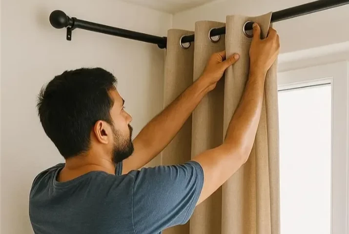Eyelet Curtain Installation