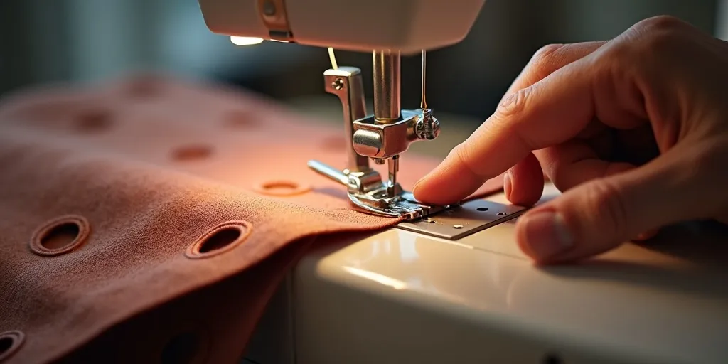 How do you attach the eyelet tape to the curtain fabric?