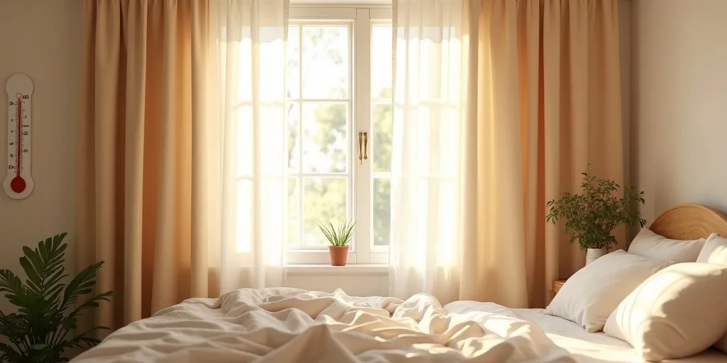 What benefits do blackout curtains provide in terms of temperature control?
