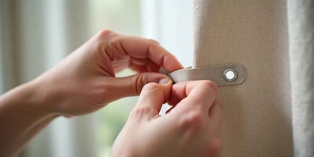How do you attach eyelet tape to the top edge of the curtain panel?