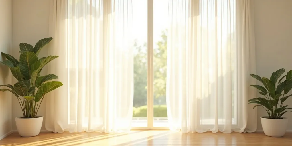 How do sheer curtains contribute to creating a light and airy atmosphere?