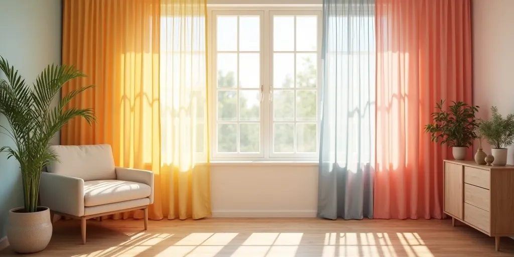 What role does color play in choosing sheer curtains for a room?