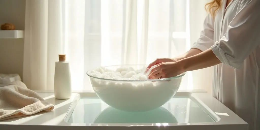 What precautions should be taken when washing sheer curtains at home?