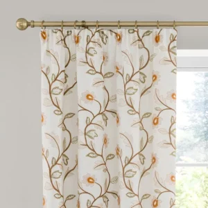 Floral Living Room Curtains Pencil Pleat