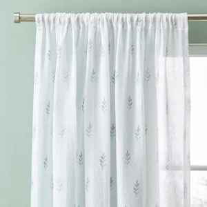 Harper Stem Floral Sheer Curtain Slot Top