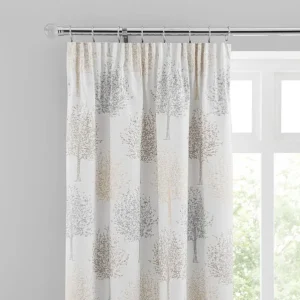 Jacquard Trees Living Room Curtains Pencil Pleat