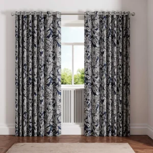premium Ted Baker Vietnm Lined Curtains in Navy 1